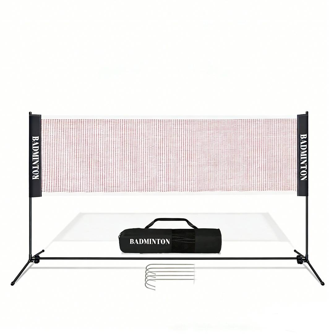 Badmintonnetz 3,1m Volleyballnetz Polypropylen Verzinktes Gestell höhenverstellbar 85-155cm Tragbar mit Transporttasche Indoor & Outdoor