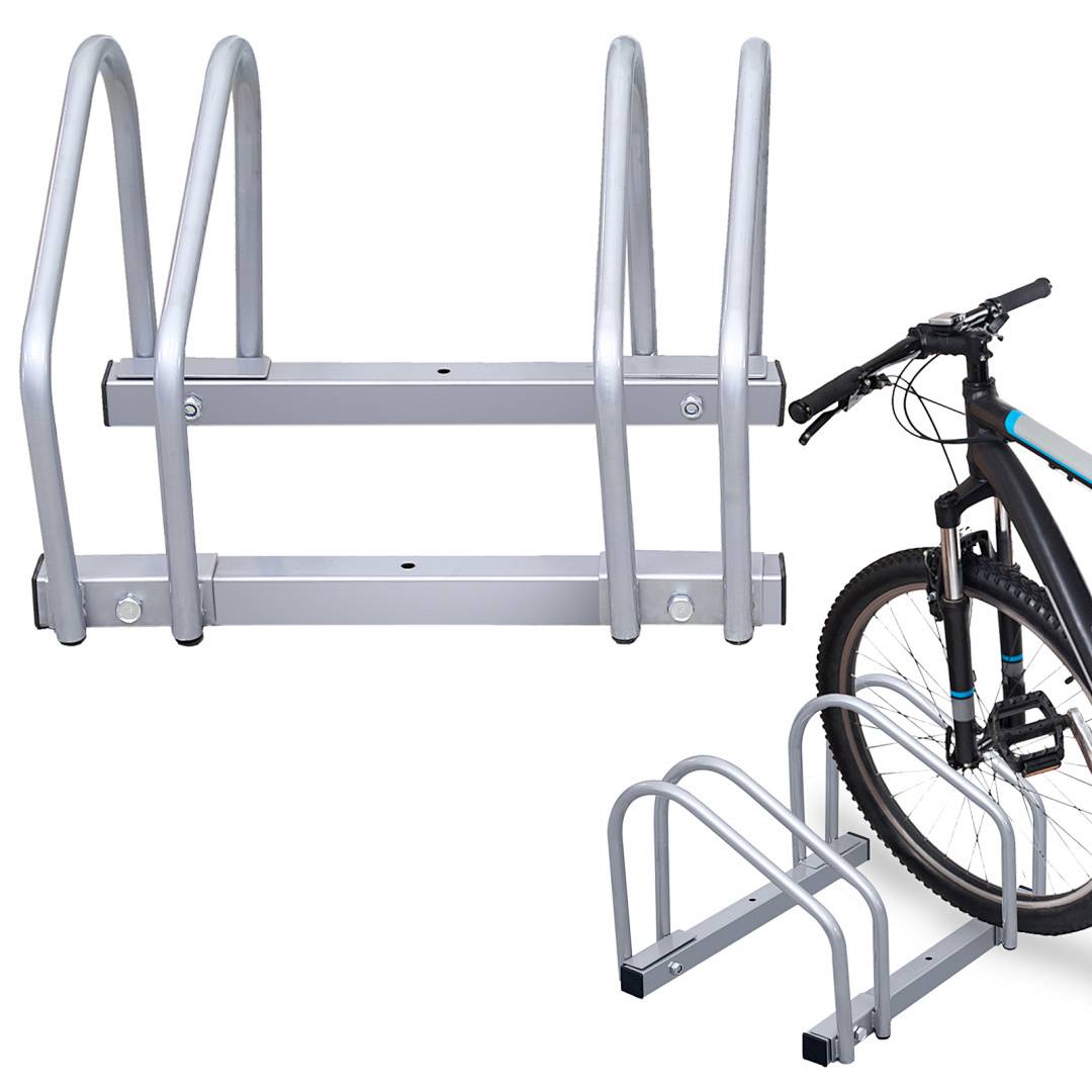 Fahrradständer für 2 Fahrräder - Verzinkter Stahl - Boden- und Wandmontage - Platzsparend & Robust