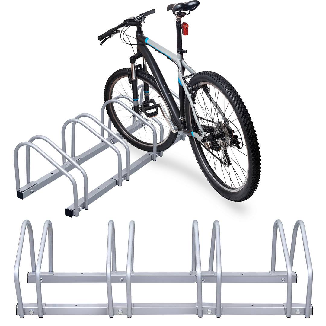 Fahrradständer für 4 Fahrräder - Verzinkter Stahl - Boden- und Wandmontage - Platzsparend & Robust