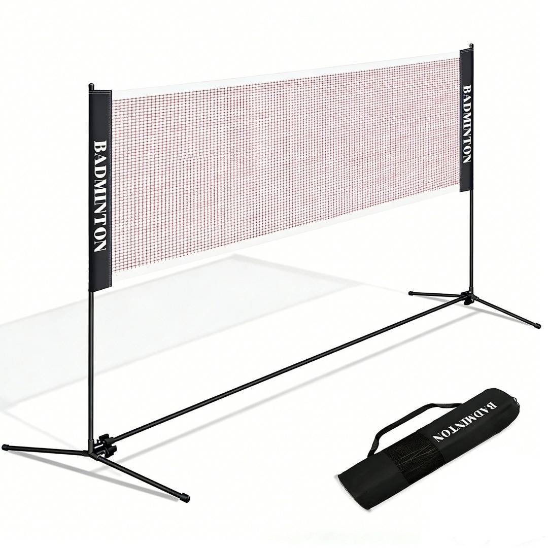 Badmintonnetz 3,1m Volleyballnetz Polypropylen Verzinktes Gestell höhenverstellbar 85-155cm Tragbar mit Transporttasche Indoor & Outdoor