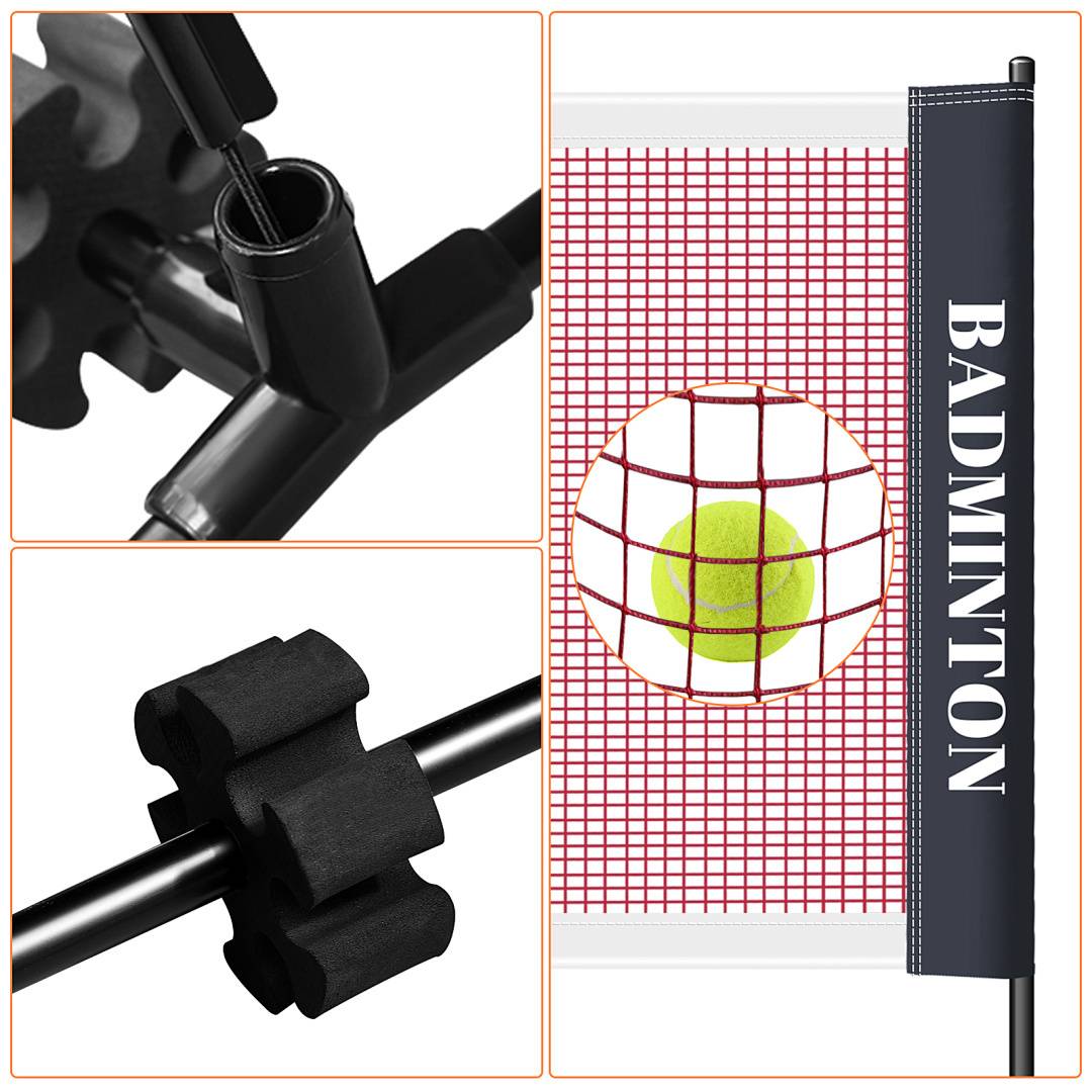 Badmintonnetz 3,1m Volleyballnetz Polypropylen Verzinktes Gestell höhenverstellbar 85-155cm Tragbar mit Transporttasche Indoor & Outdoor