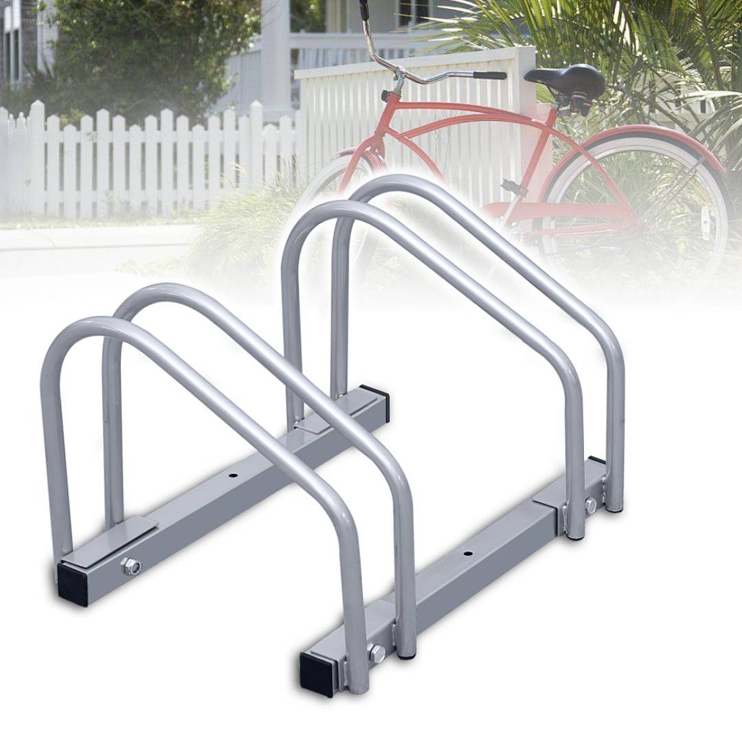 Fahrradständer für 2 Fahrräder - Verzinkter Stahl - Boden- und Wandmontage - Platzsparend & Robust