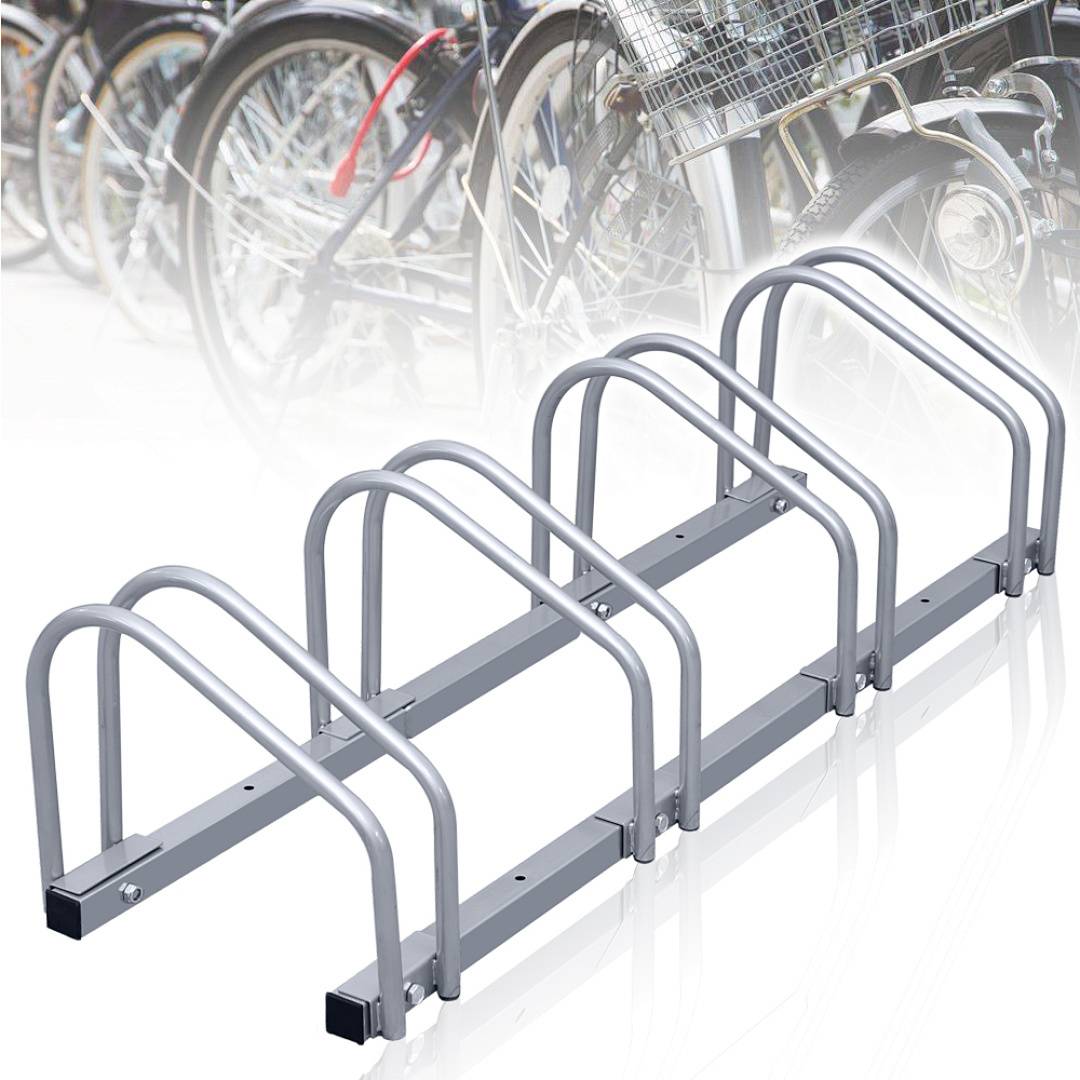 Fahrradständer für 4 Fahrräder - Verzinkter Stahl - Boden- und Wandmontage - Platzsparend & Robust