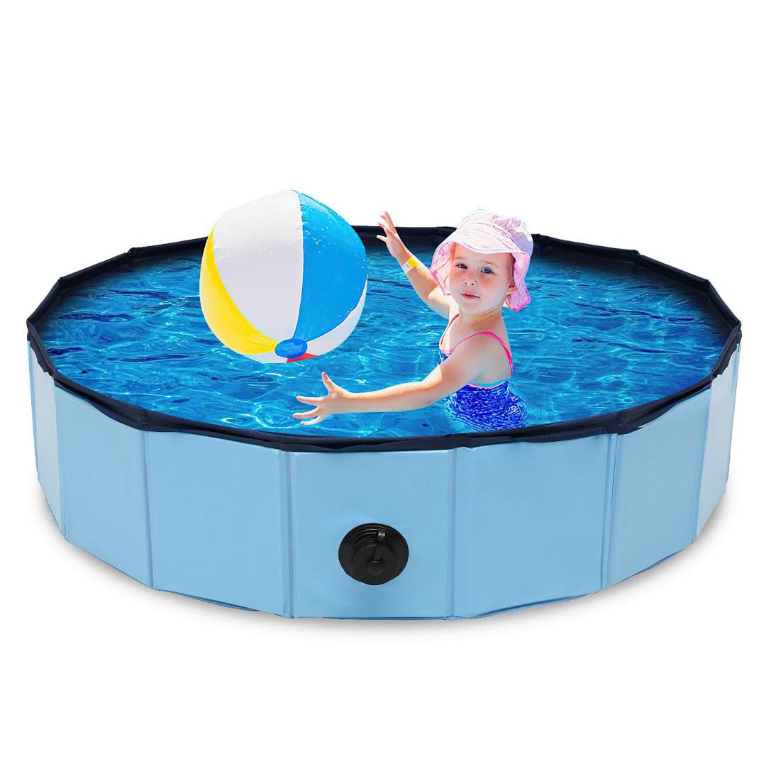 Hundepool faltbar 80x20 cm, Hunde Planschbecken & Badewanne, Swimmingpool für Hunde & Haustiere