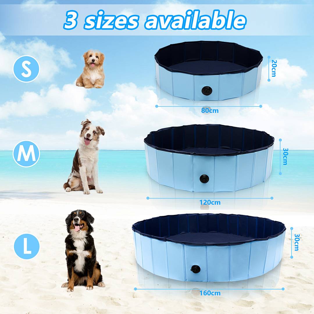 Hundepool faltbar 80x20 cm, Hunde Planschbecken & Badewanne, Swimmingpool für Hunde & Haustiere