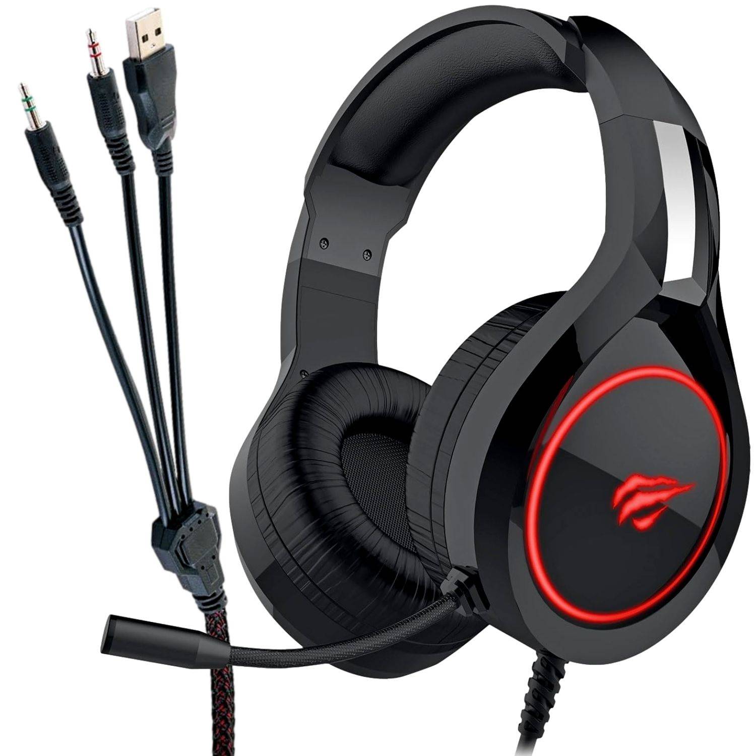 Gaming Headset Stereo 2x 3,5mm Beleuchtet