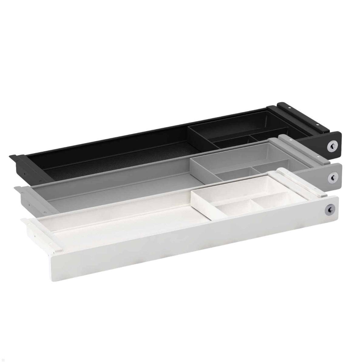 TecLines TUS019 ausziehbare Unterbau Schublade Slim, abschließbar, schwarz