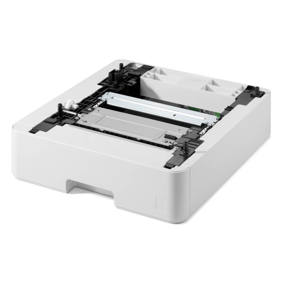 Offenes Papierpapierfach oder interne Papierfütterungsbaugruppe eines Druckers, die Walzen und Führungen in einem weißen Druckergehäuse zeigt.
