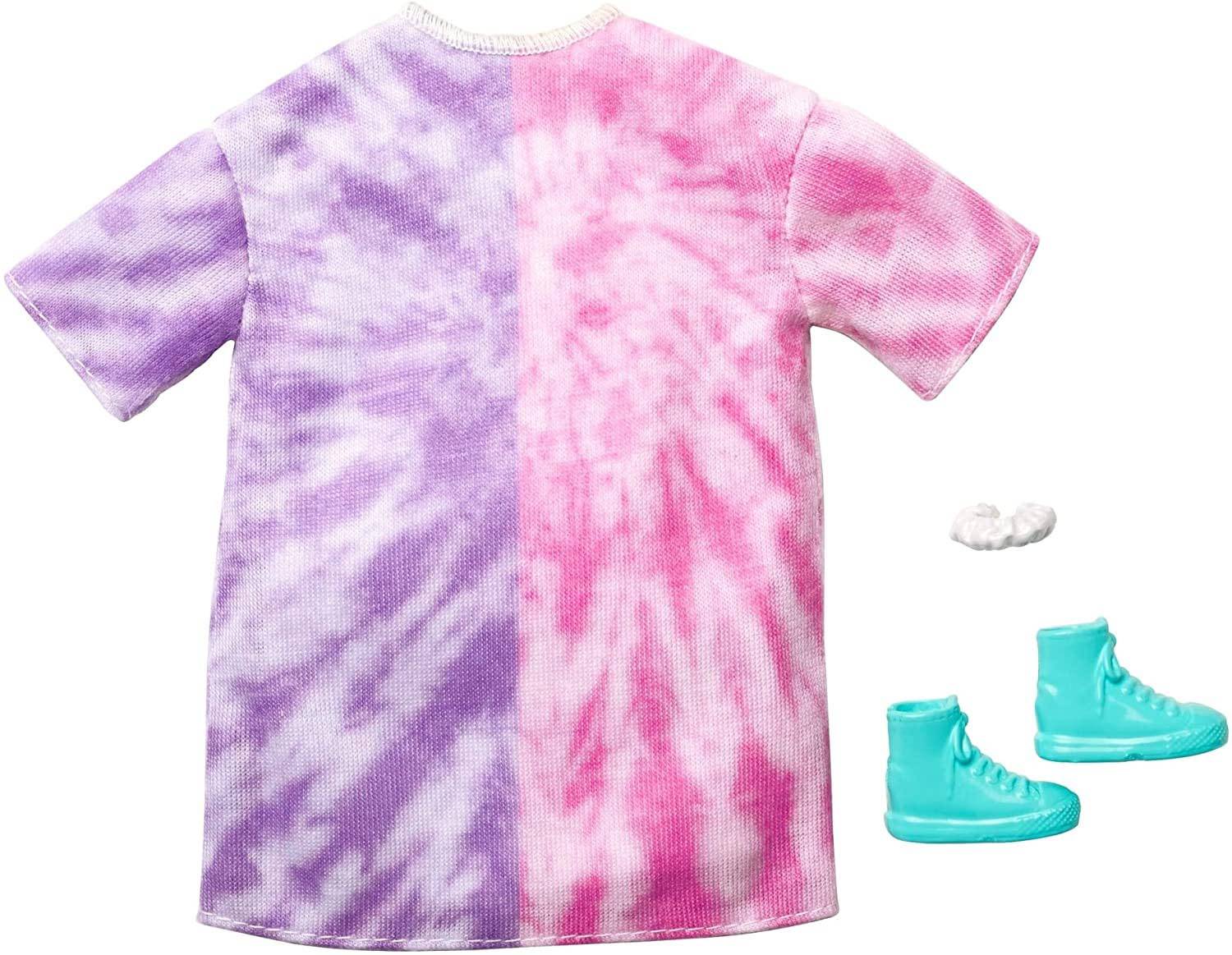 Mattel GWD96; HBV31 - Barbie Fashions Complete Look Purple/Pink Split Tie-Dye Sweater