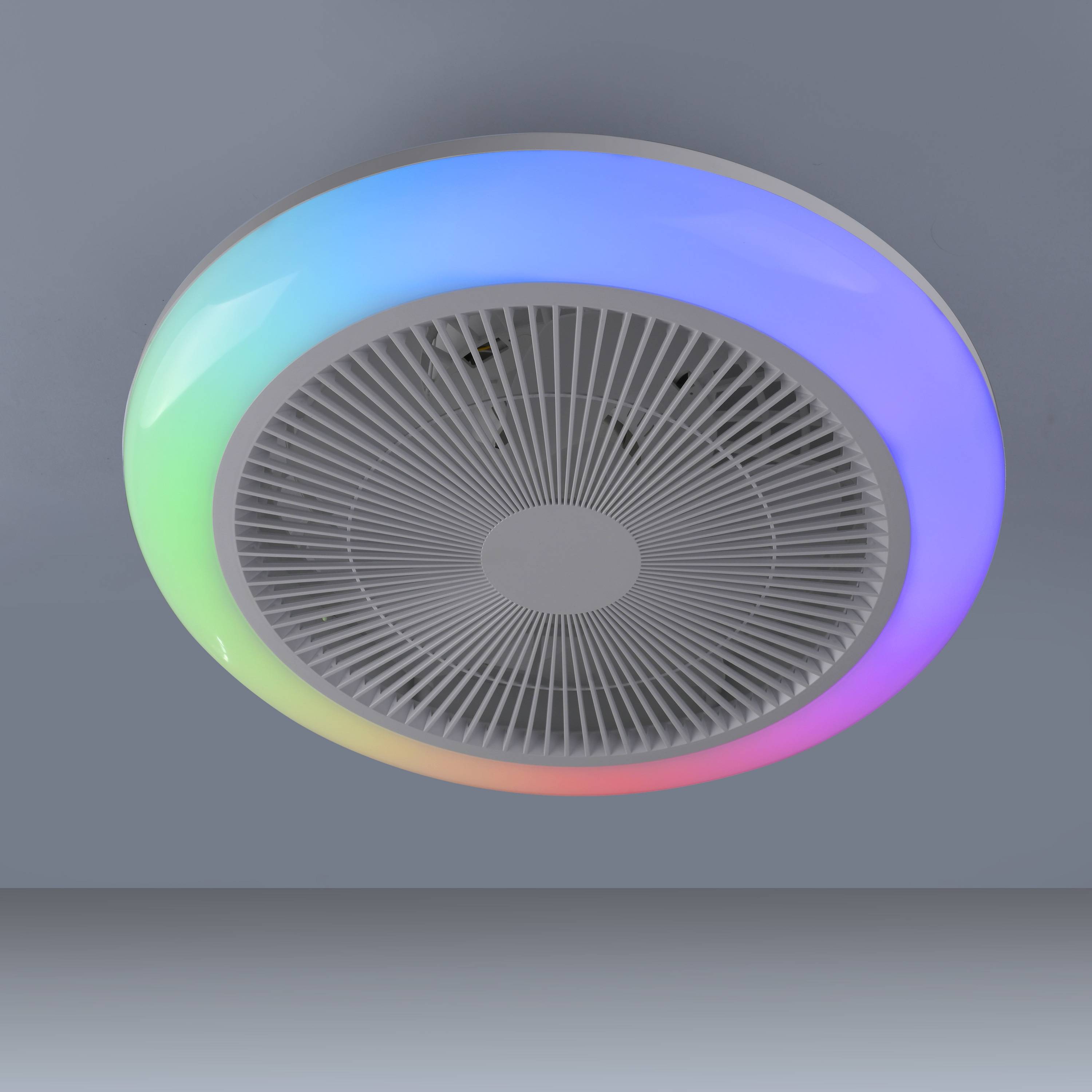 JUST LIGHT LED-Deckenleuchte 14623-16, mit Ventilator, 22W, 3000lm, CCT, RGB, IP20, weiß