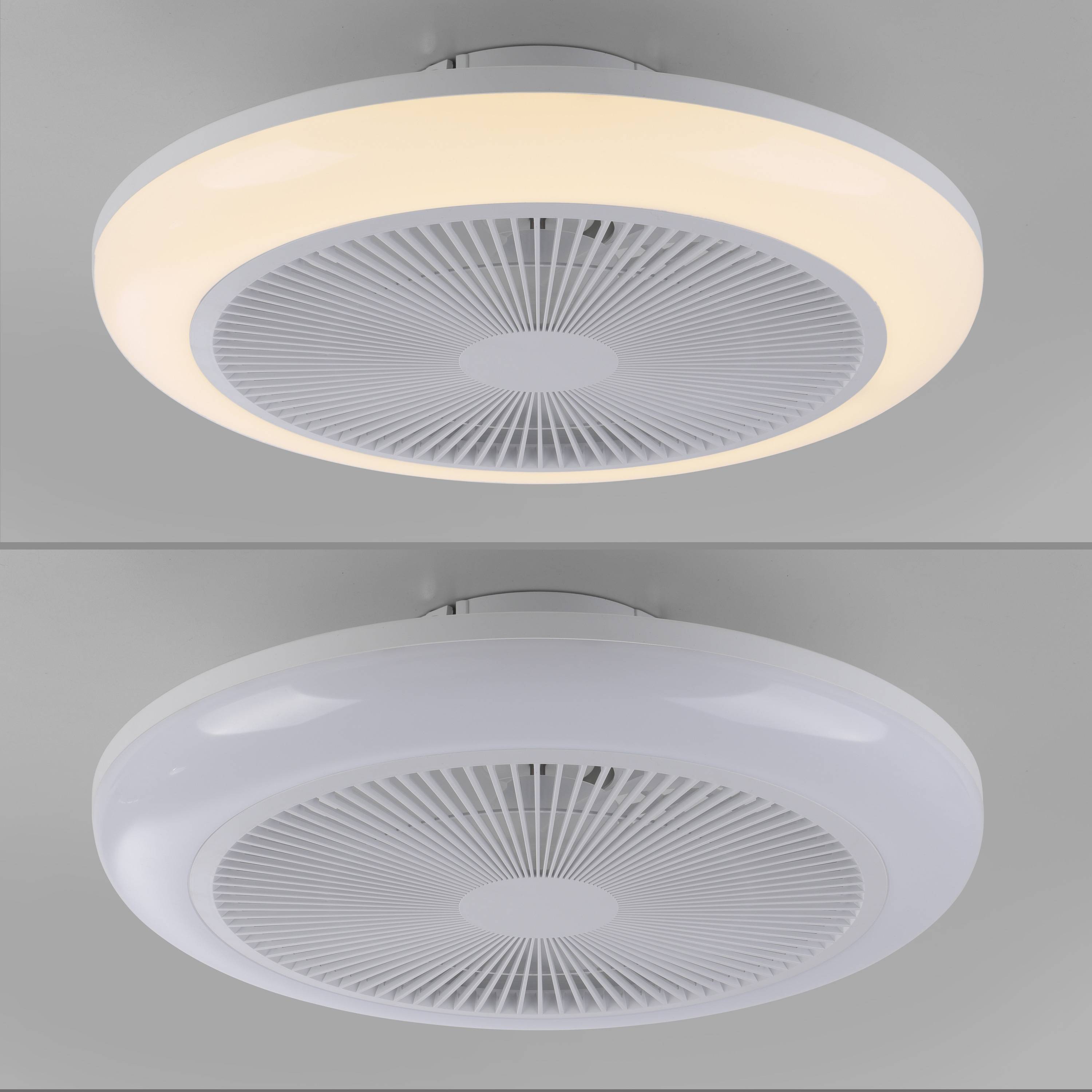 JUST LIGHT LED-Deckenleuchte 14623-16, mit Ventilator, 22W, 3000lm, CCT, RGB, IP20, weiß