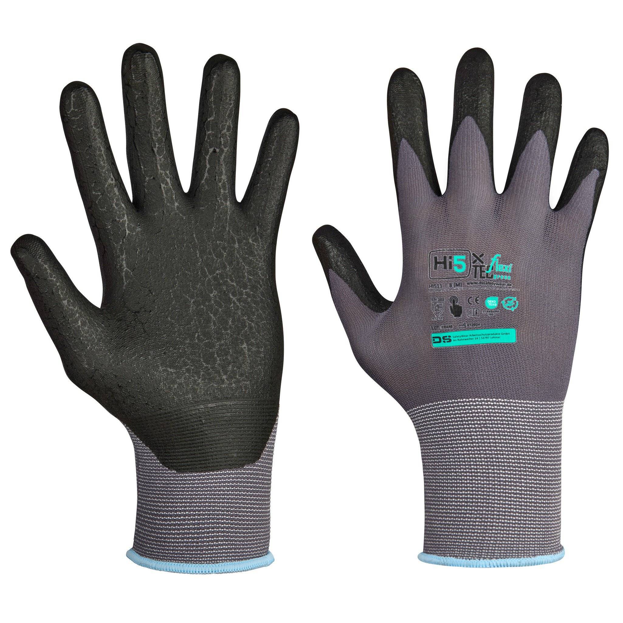 Hi5 X Flexitec Basic Handschuhe 4121X, grau/schwarz