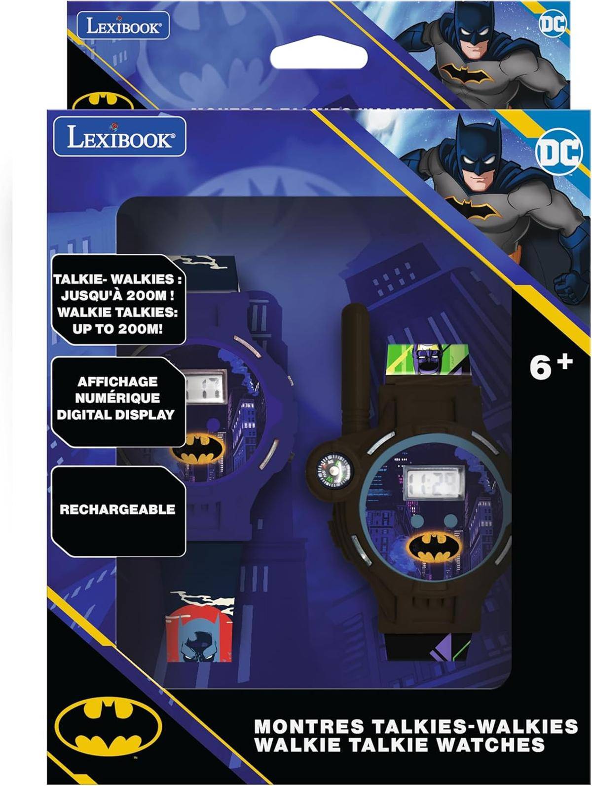 LEXIBOOK Batman Walkie-Talkie-Uhren 2 St. Reichweite ca 200m Kompass DMWTW1BAT