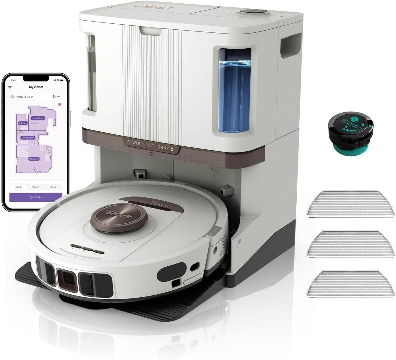 Shark PowerDetect 2-in-1 Saugroboter & Wischroboter Weiß RV2800ZEEUWH