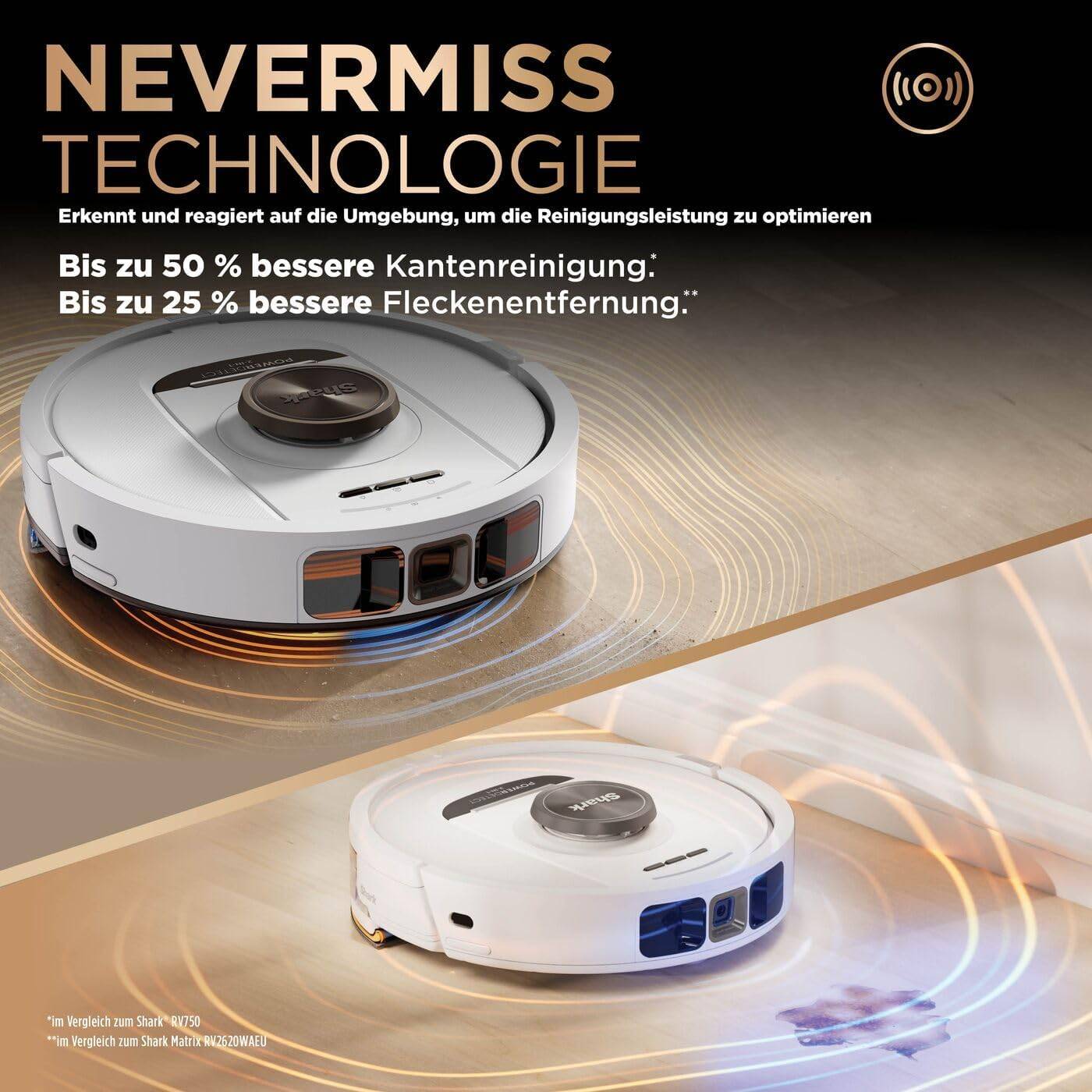 Shark PowerDetect 2-in-1 Saugroboter & Wischroboter Weiß RV2800ZEEUWH