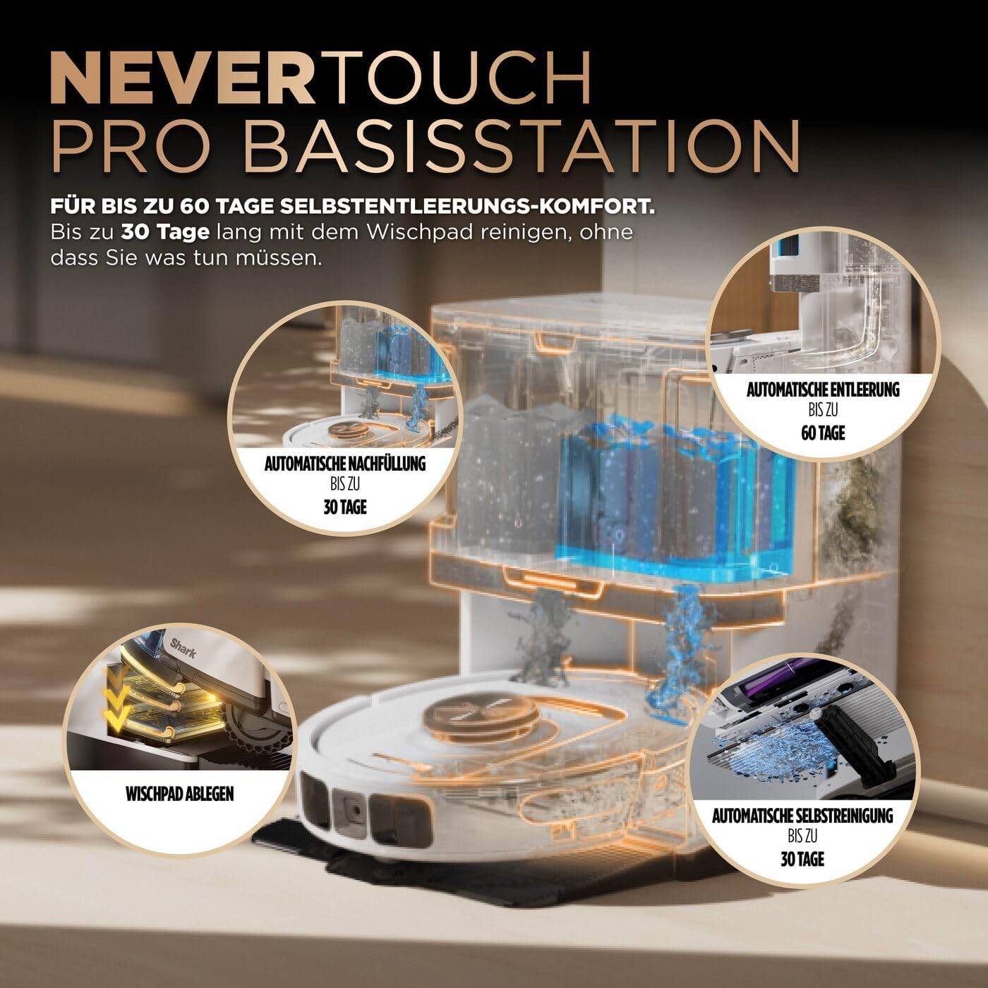 Shark PowerDetect 2-in-1 Saugroboter & Wischroboter Weiß RV2800ZEEUWH