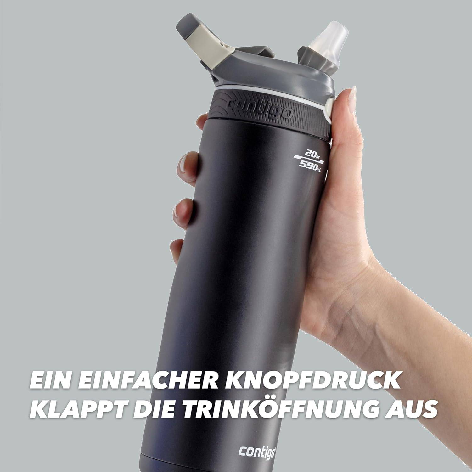 Contigo Trinkflasche Ashland Chill Scuba m.Strohhalm 590ml Flasche auslaufsicher