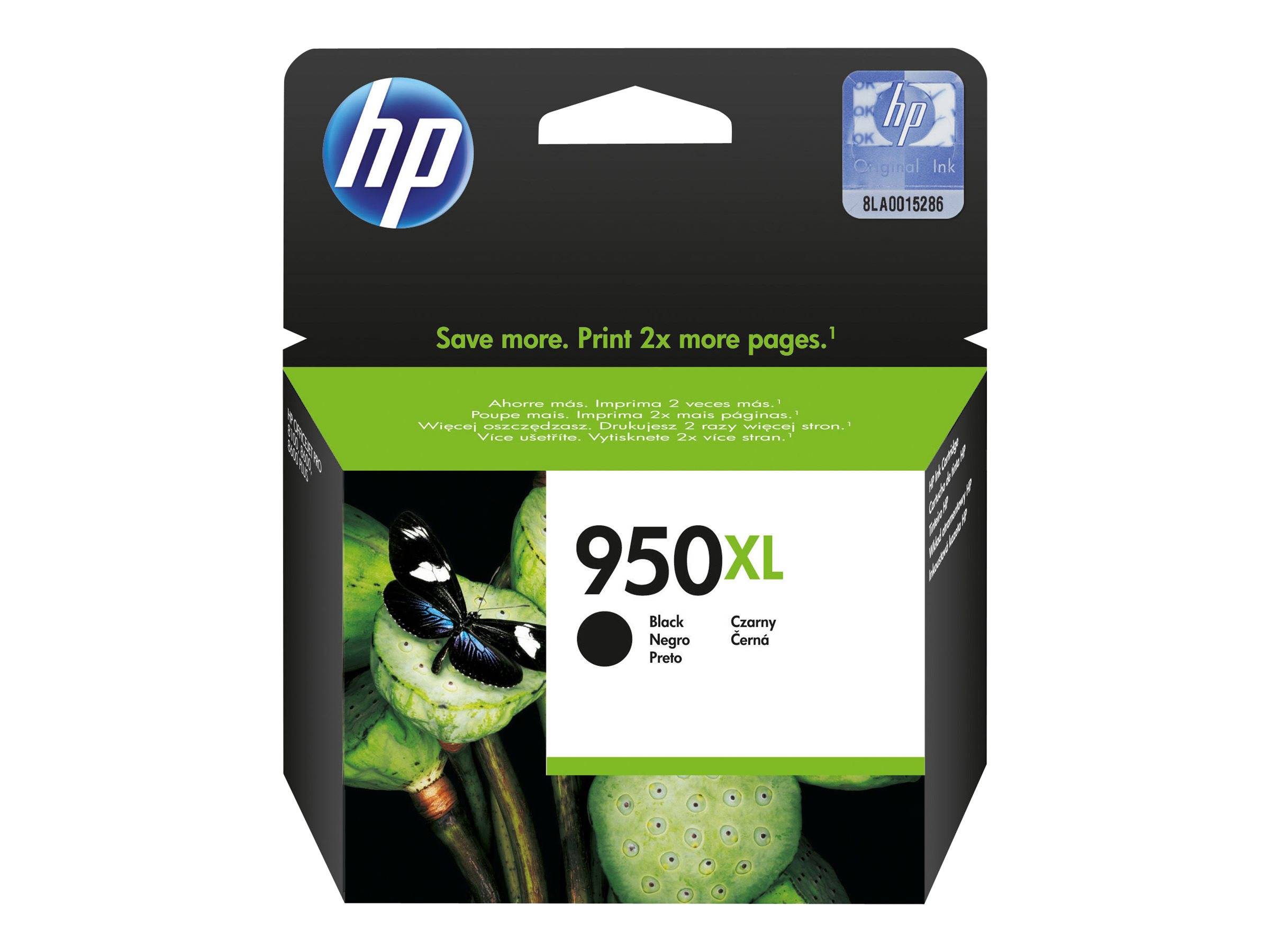 HP 950XL schwarze Tintenpatrone, Verpackung mit der Aufschrift 