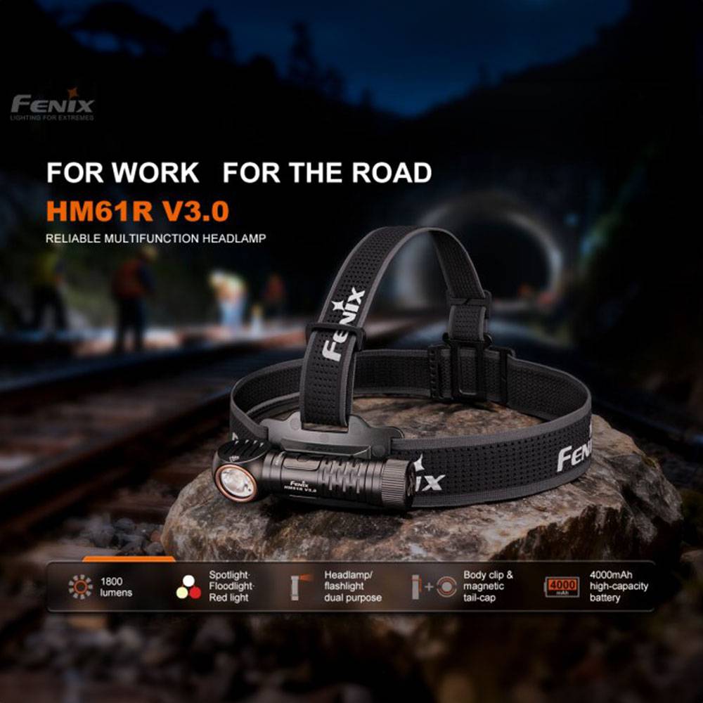 Fenix HM61R V3.0 LED Stirnlampe 1800 Lumen - Schwarz