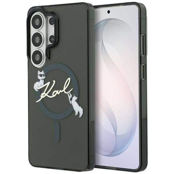 Hülle Karl Lagerfeld Galaxy S26 Ultra transparent schwarz MagSafe Katze Logo