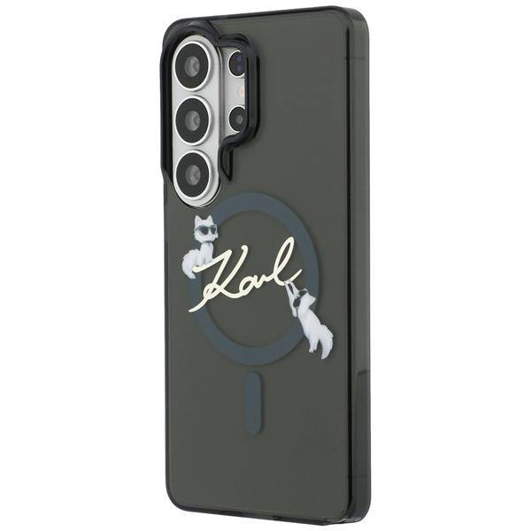 Hülle Karl Lagerfeld Galaxy S26 Ultra transparent schwarz MagSafe Katze Logo