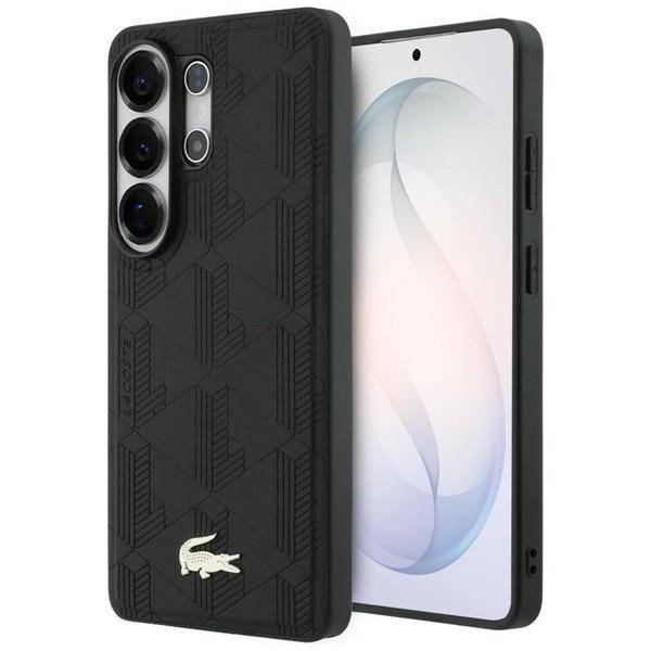 Hülle Lacoste Galaxy S26 Ultra Kunstleder schwarz MagSafe Logo goldfarbig