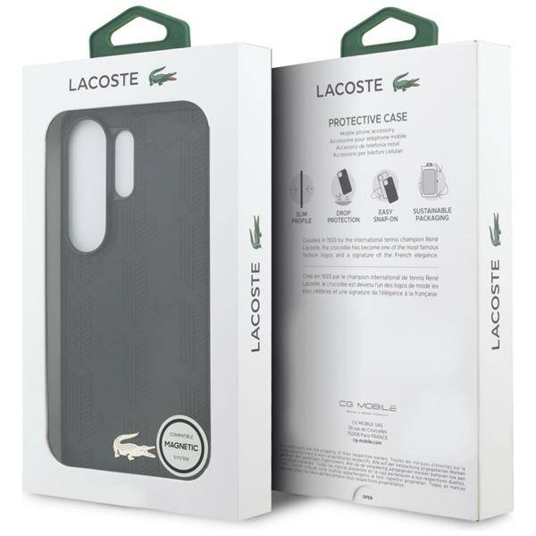 Hülle Lacoste Galaxy S26 Ultra Kunstleder schwarz MagSafe Logo goldfarbig