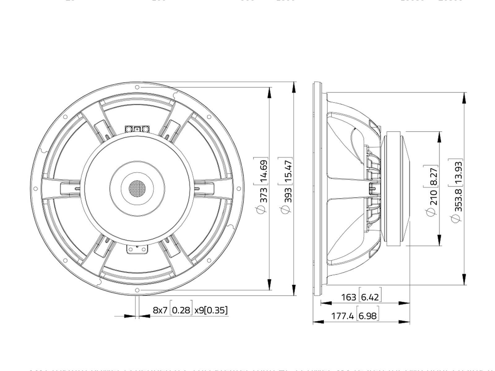 LAVOCE WAF153.03 15 Zoll Woofer, Ferrit, Alukorb