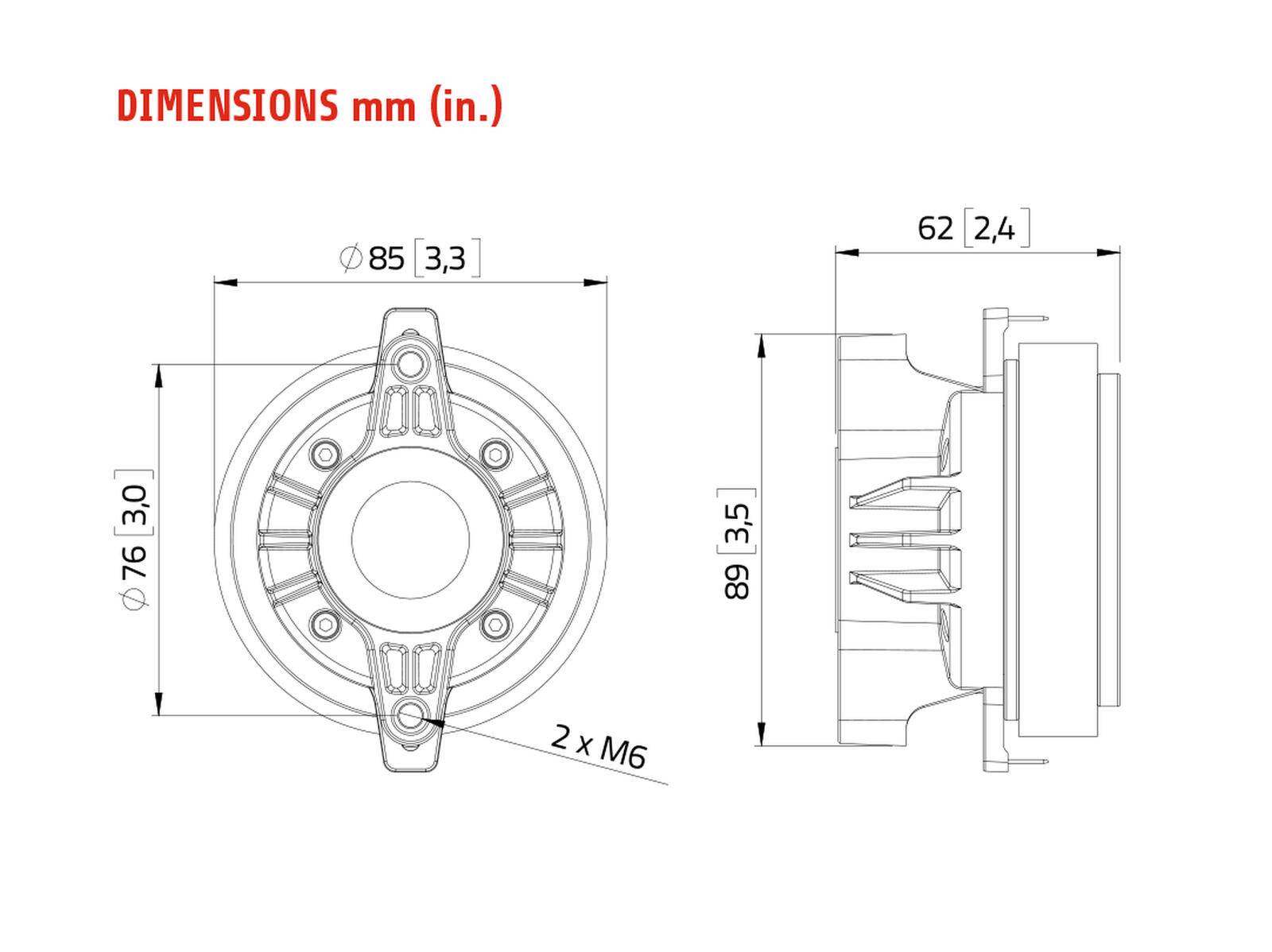 LAVOCE DF10.103M 1 Zoll Kompressionstreiber, Ferrit