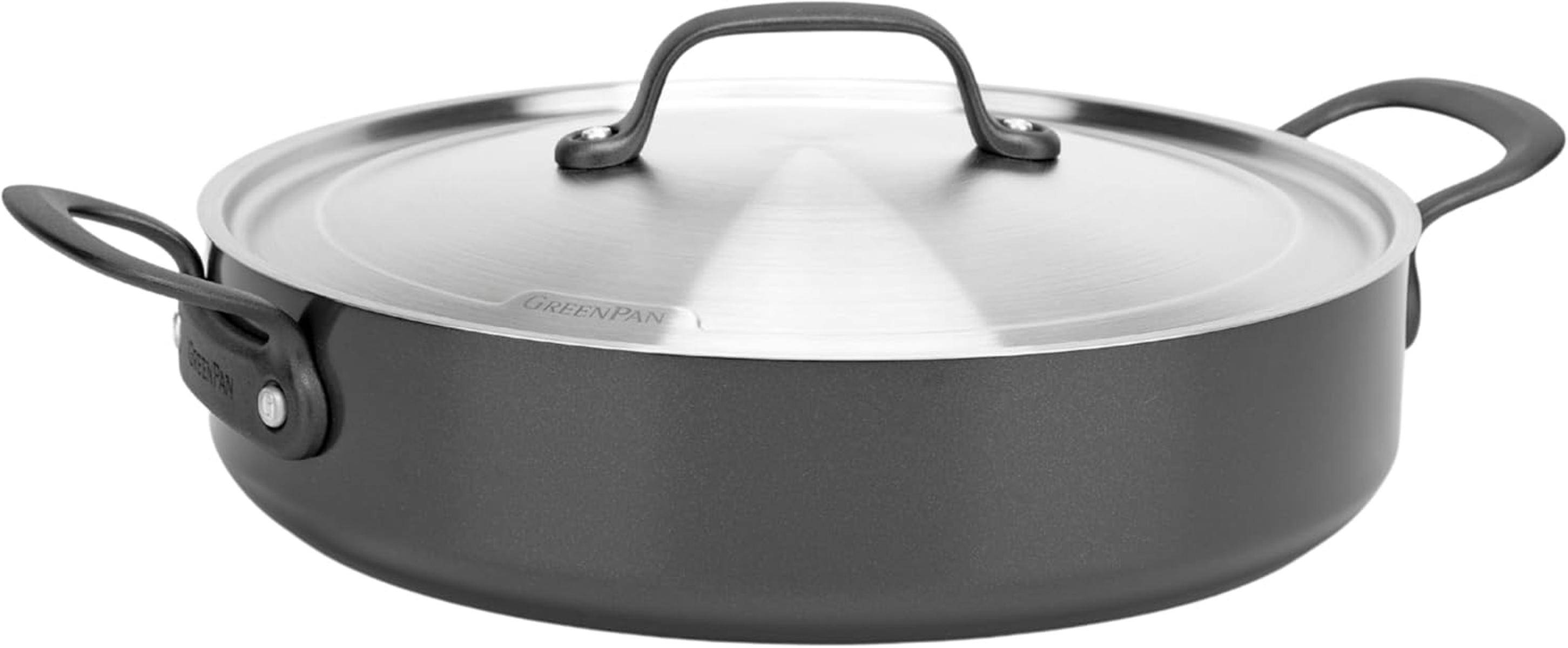 GreenPan Craft Antihaft-Schmorpfanne 30 cm/4,9 Liter m. Deckel schwarz Induktion