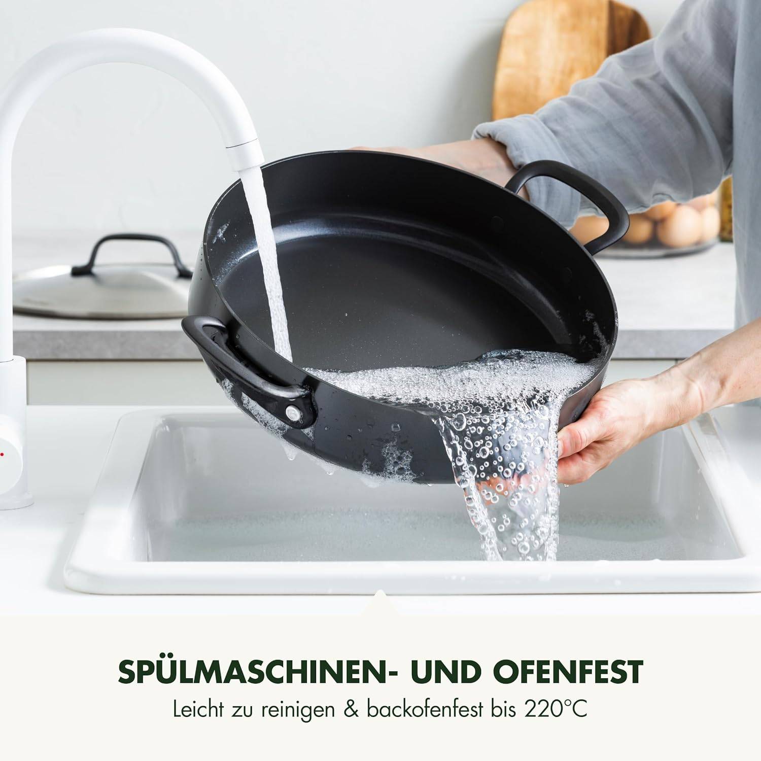 GreenPan Craft Antihaft-Schmorpfanne 30 cm/4,9 Liter m. Deckel schwarz Induktion