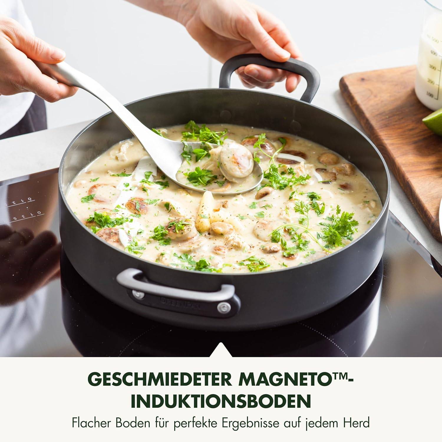 GreenPan Craft Antihaft-Schmorpfanne 30 cm/4,9 Liter m. Deckel schwarz Induktion