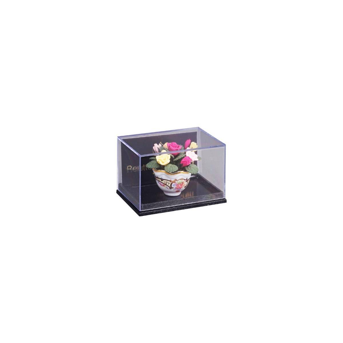 Blumenschale mit Blumengesteck - Dekor Dresdner Rose