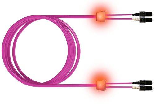 EasyLan LWL Duplex LED-Patchkabel OM4, 50/125 µm, SC/SC, erikaviolett, 10,0 m