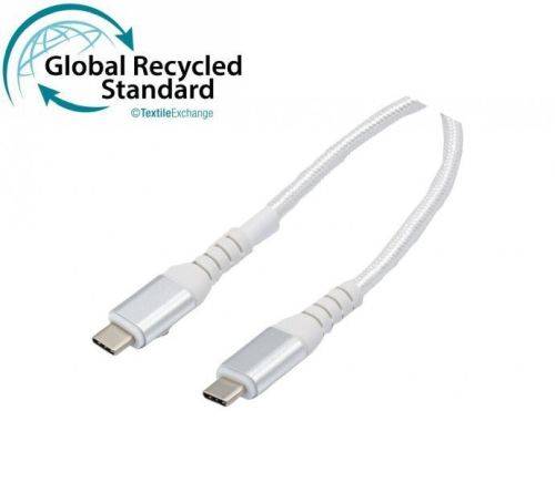 Exertis Connect USB 3.2 Gen. 2 Kabel, bis 100 Watt, USB St. C / USB St. C, GRS, weiß, 2,0 m