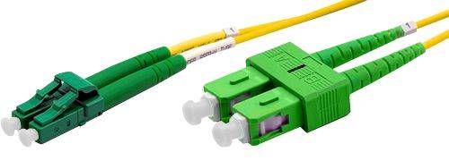 Ekivalan LWL Duplex Patchkabel OS2, 9/125 µm, LC APC/SC APC, gelb, 0,5 m