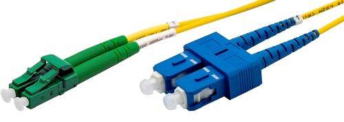 Ekivalan LWL Duplex Patchkabel OS2, 9/125 µm, LC APC/SC, gelb, 1,0 m