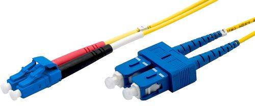 Ekivalan LWL Duplex Patchkabel OS2, 9/125 µm, LC/SC, gelb, 0,5 m