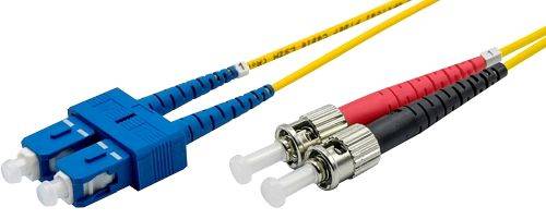 Ekivalan LWL Duplex Patchkabel OS2, 9/125 µm, SC/ST, gelb, 2,0 m