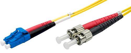 Ekivalan LWL Duplex Patchkabel OS2, 9/125 µm, LC/ST, gelb, 2,0 m