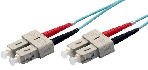 Ekivalan LWL Duplex Patchkabel OM3, 50/125 µm, SC/SC, aqua, 15,0 m