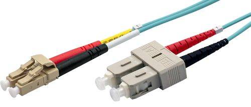 Ekivalan LWL Duplex Patchkabel OM3, 50/125 µm, LC/SC, aqua, 10,0 m