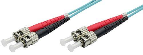 Ekivalan LWL Duplex Patchkabel OM3, 50/125 µm, ST/ST, aqua, 2,0 m