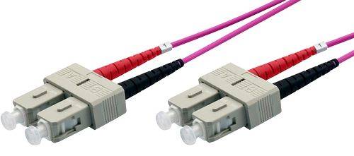 Ekivalan LWL Duplex Patchkabel OM4, 50/125 µm, SC/SC, erikaviolett, 2,0 m