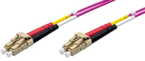 Ekivalan LWL Duplex Patchkabel OM4, 50/125 µm, LC/LC, erikaviolett, 50,0 m