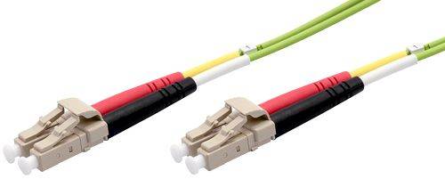 Ekivalan LWL Duplex Patchkabel OM5, 50/125 µm, LC/LC, limettengrün, 5,0 m