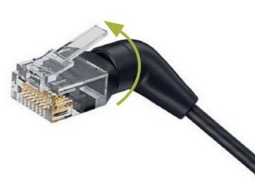 Exertis Connect Patchkabel Cat.6A, 360° winkelbar, U/FTP, schwarz, 0,3 m