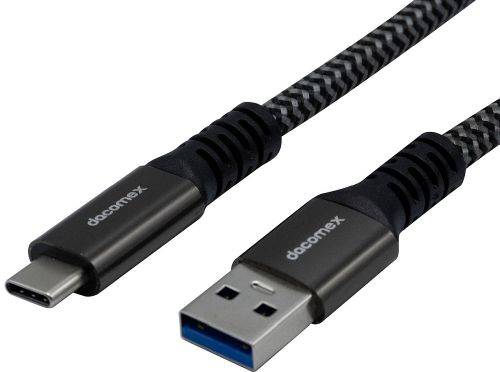 Dacomex USB 3.2 Gen. 1 Kabel, bis 100 Watt, USB St. C / USB St. A, 1,0 m, schwarz/grau