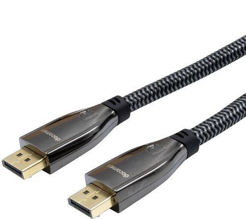 Dacomex DisplayPort 1.4 Kabel, 8K, 4:4:4, Recycling-Material, DisplayPort St. / St, schwarz/grau, 0,