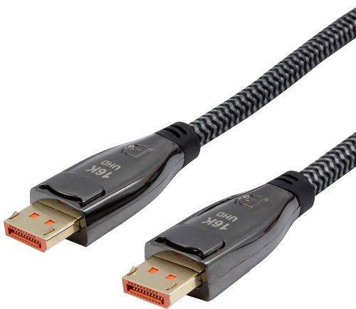 Dacomex DisplayPort 2.1 Kabel, 16K, 4:4:4, DisplayPort St. / St., 0,5 m, schwarz/grau